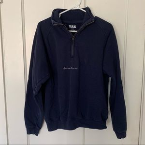 ‘You Are Enough’ Embroidered Quarter Zip - Navy